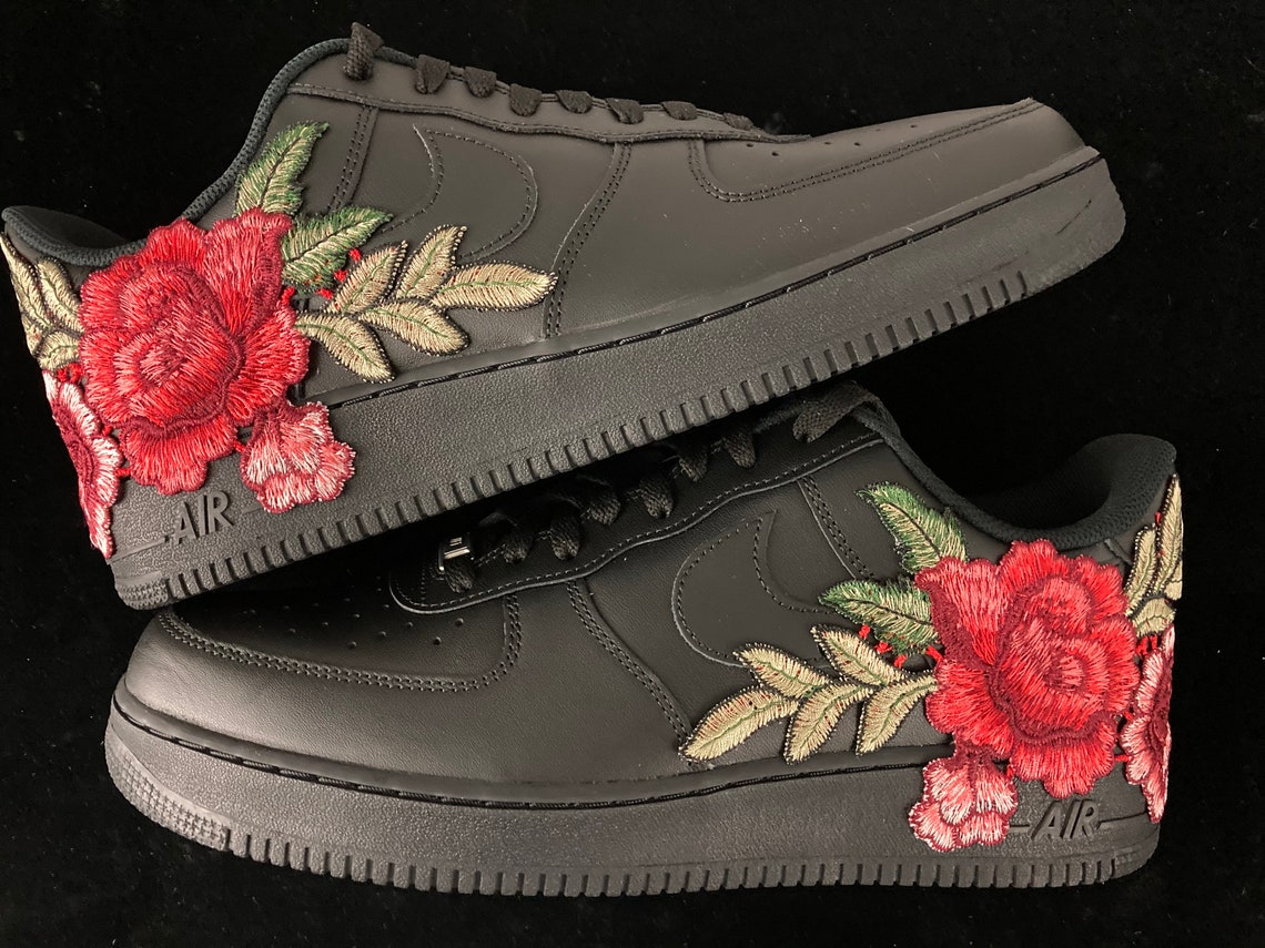 air force 1 black with rose