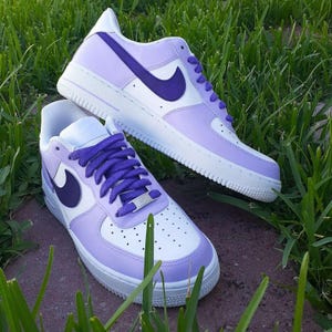 Air Force 1 Custom White Shoes Lupus Awareness Purple Lilac Grape Painted Sneakers Mens Womens Kids Baby All Sizes Made to Order