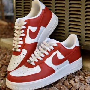 Air Force 1 Custom White Shoes Chicago Red Painted Sneakers Mens Womens Kids Baby All Sizes Made to Order