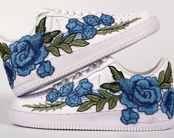 nike air force 1 blue roses