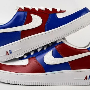 Air Force 1 Custom White Shoes USA Red White Blue Glitter 4th of July Patriot Painted Sneakers Mens Womens Kids Baby All Sizes Made to Order