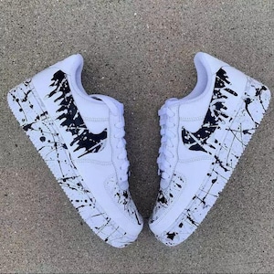 Air Force 1 Custom White Shoes Cookies N Cream V2 Splatter Painted Sneakers Mens Womens Kids Baby All Sizes Made to Order