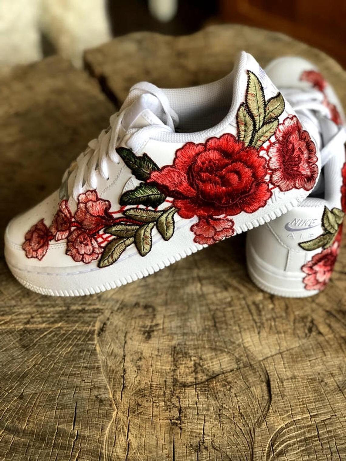 air force 1 low floral rose
