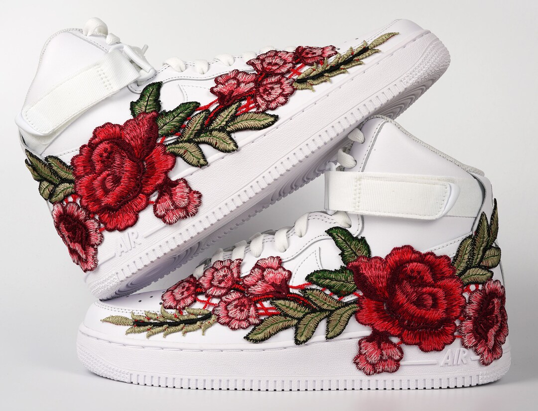 custom rose white nike air force 1