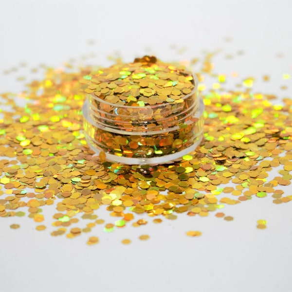 Gold Holographic Glitter - Gold Chunky Glitter - Gold Holographic - Polyester Gold Glitter - Crafting Glitter - Chunky Gold Digger