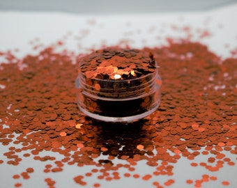 Glitter naranja metálico - Chunky Orange Glitter - Polyester Orange - Halloween Glitter - Fall Glitter - Chunky Harvest