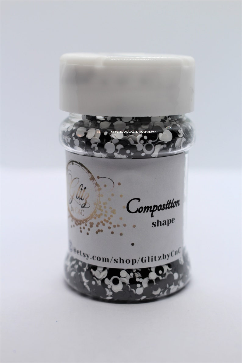 Black and White Dot Shape Glitter Composition Glitter Dots Etsy