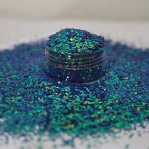 Chameleon Glitter - Shift Changing Glitter - Azul/Púrpura/Verde - Polyester Glitter - Glitter - Tumbler Glitter - Nail Art - Peacock