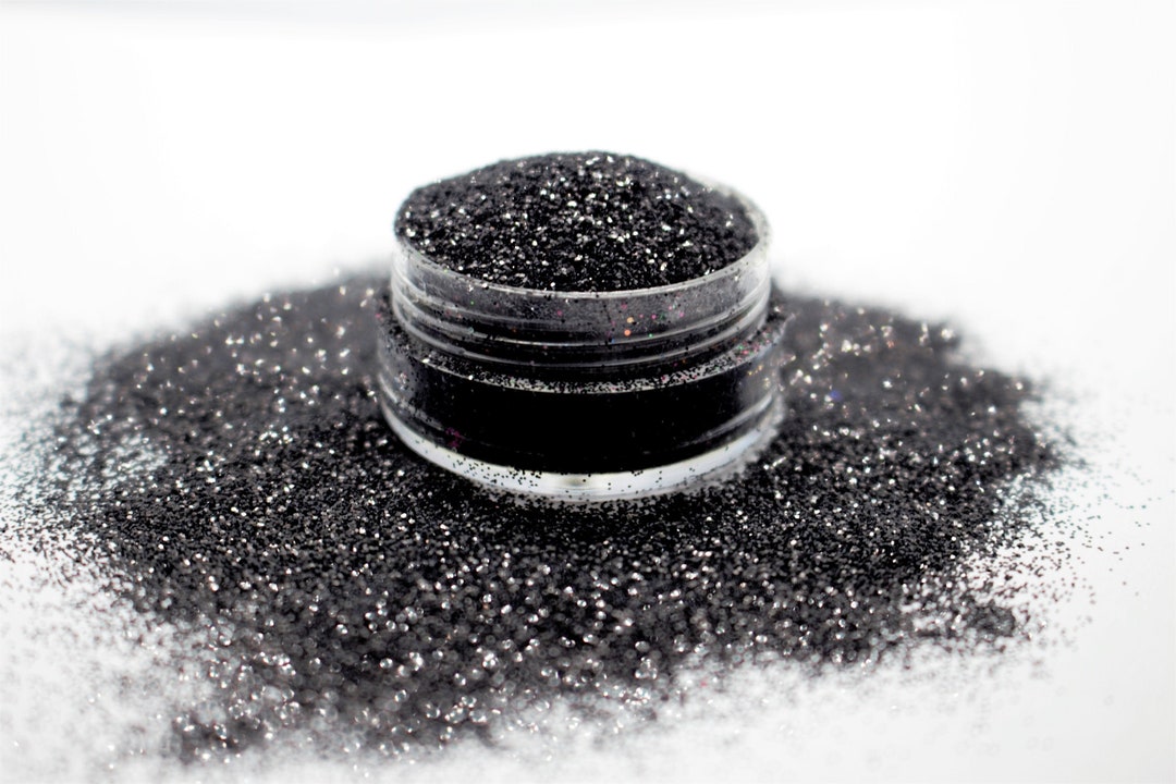 Black Glitter Fine Black Glitter Matte/flat Black Polyester Black