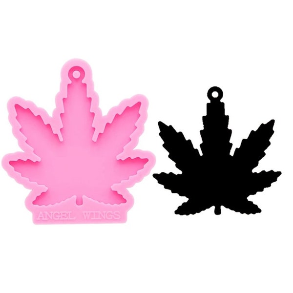 Weed Leaf - Silicone Mold - KeyChain Mold - MJ Mold - Marijuana Leaf Pink Resin Mold - Epoxy Resin Mold - Pot Leaf - Weed Mold