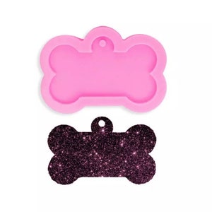 Bone Silicone Mold - Shiny Dog Tag - Epoxy Resin Pendant Mold- Silicone Mold Badge Reel - KeyChain - Epoxy Resin Mold - Dog Tag
