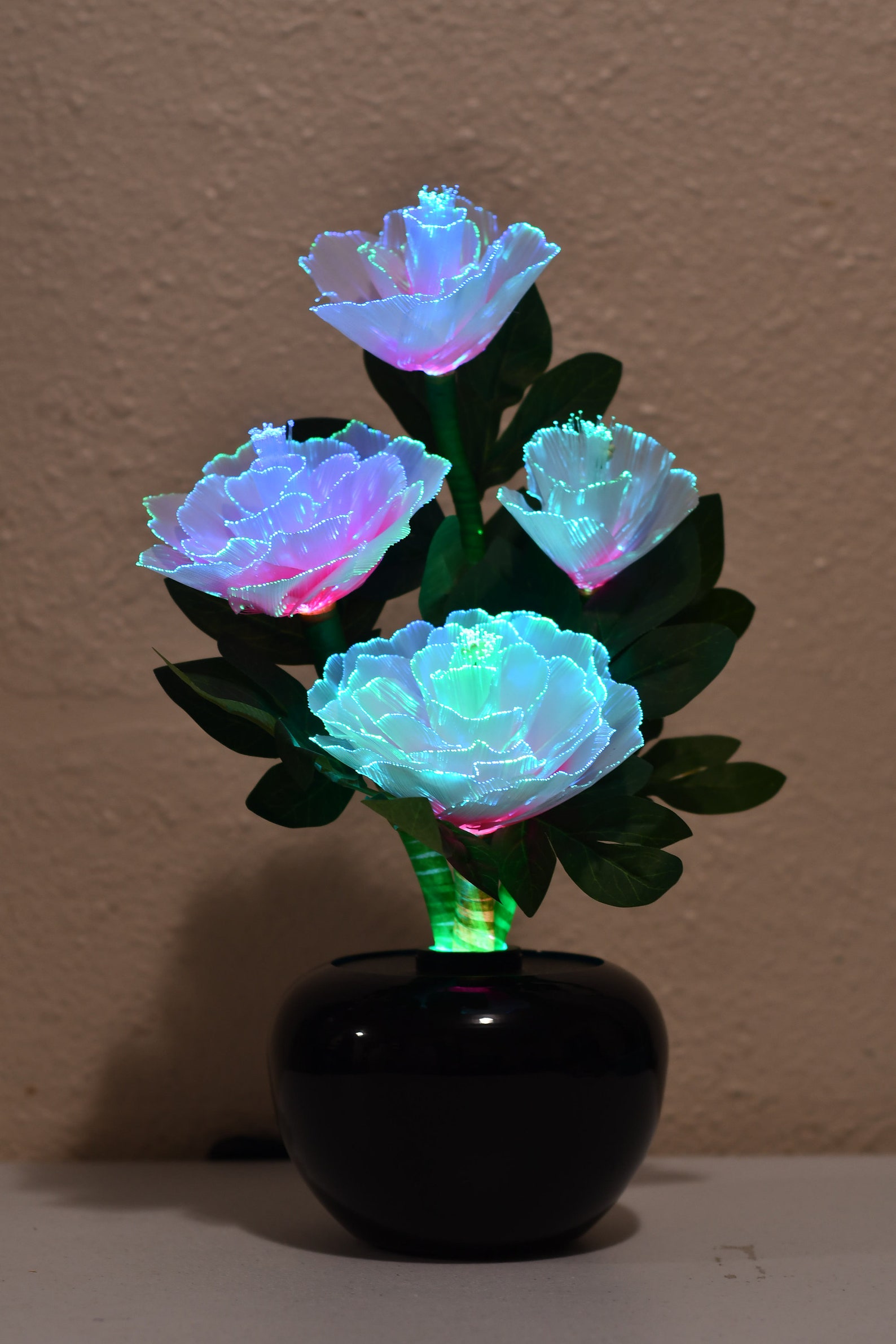 4 Roses Decorative fiber optic flowers change in 4 colors Etsy