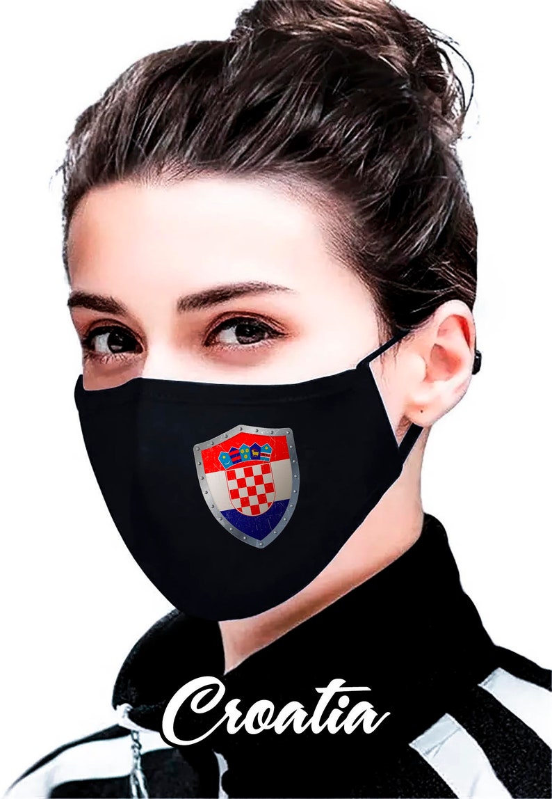 Croatia flag shield Face Mask Fresh Etsy