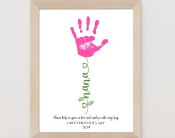 Mother's Day Handprint Printable | DIY Craft Gift for Nana