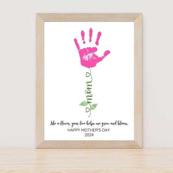 Huella de la mano del Día de la Madre Imprimible / Regalo artesanal de bricolaje para mamá