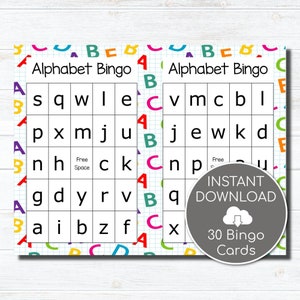 Juegos del Alfabeto Imprimibles, Hojas de Trabajo del Alfabeto, Bingo del Alfabeto, Actividades con las Letras