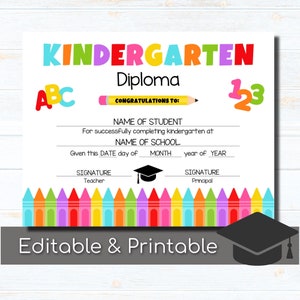 Kindergarten-Abschluss, druckbare Kindergarten-Abschluss-Urkunde, Kindergarten-Diplom, Kindergarten-Absolvent