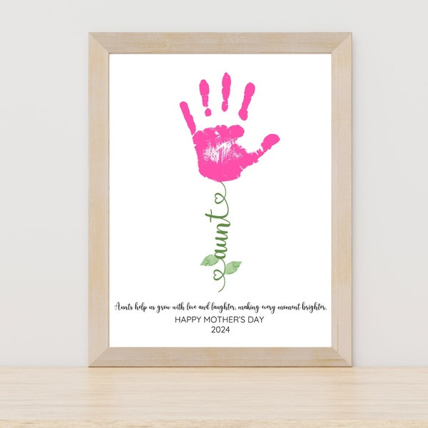 Mother's Day Handprint Printable | DIY Craft Gift for Aunt