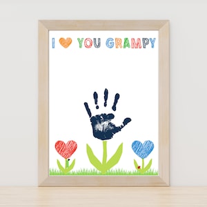 Father&#39;s Day Gift Handprint Printable | Grampy&#39;s Birthday Gift | Grandparent&#39;s Day Gift | Instant Download