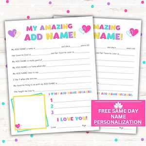 Presente personalizado de Dia das Mães, Questionário de Dia das Mães, Download Digital