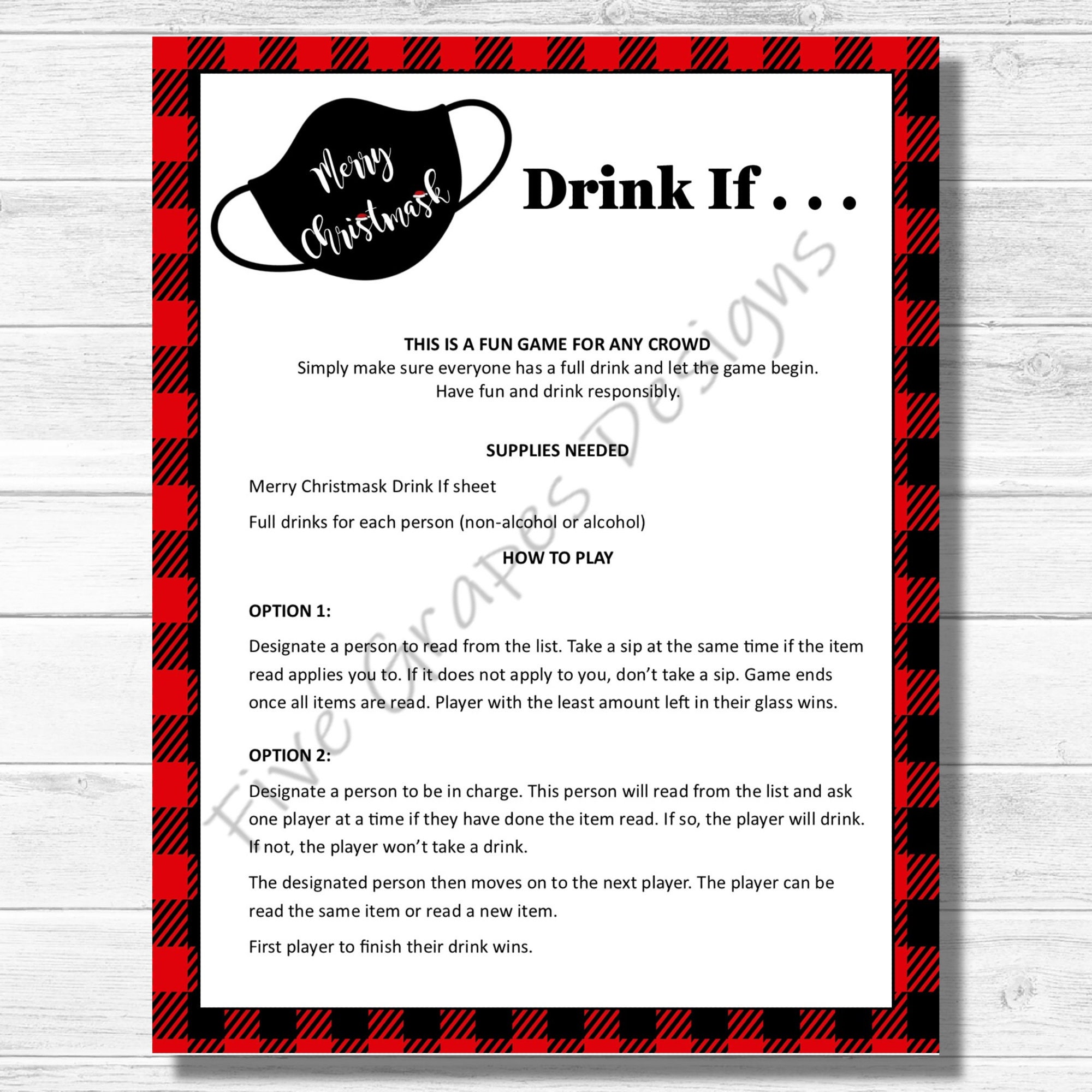 Christmas Drinking Games Virtual Christmas Game Drinking | Etsy
