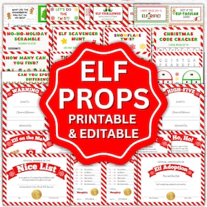 Elf Bundle Printable & Editable, Elf Letters, Notes, Games and Props, Instant Download PDF Canva