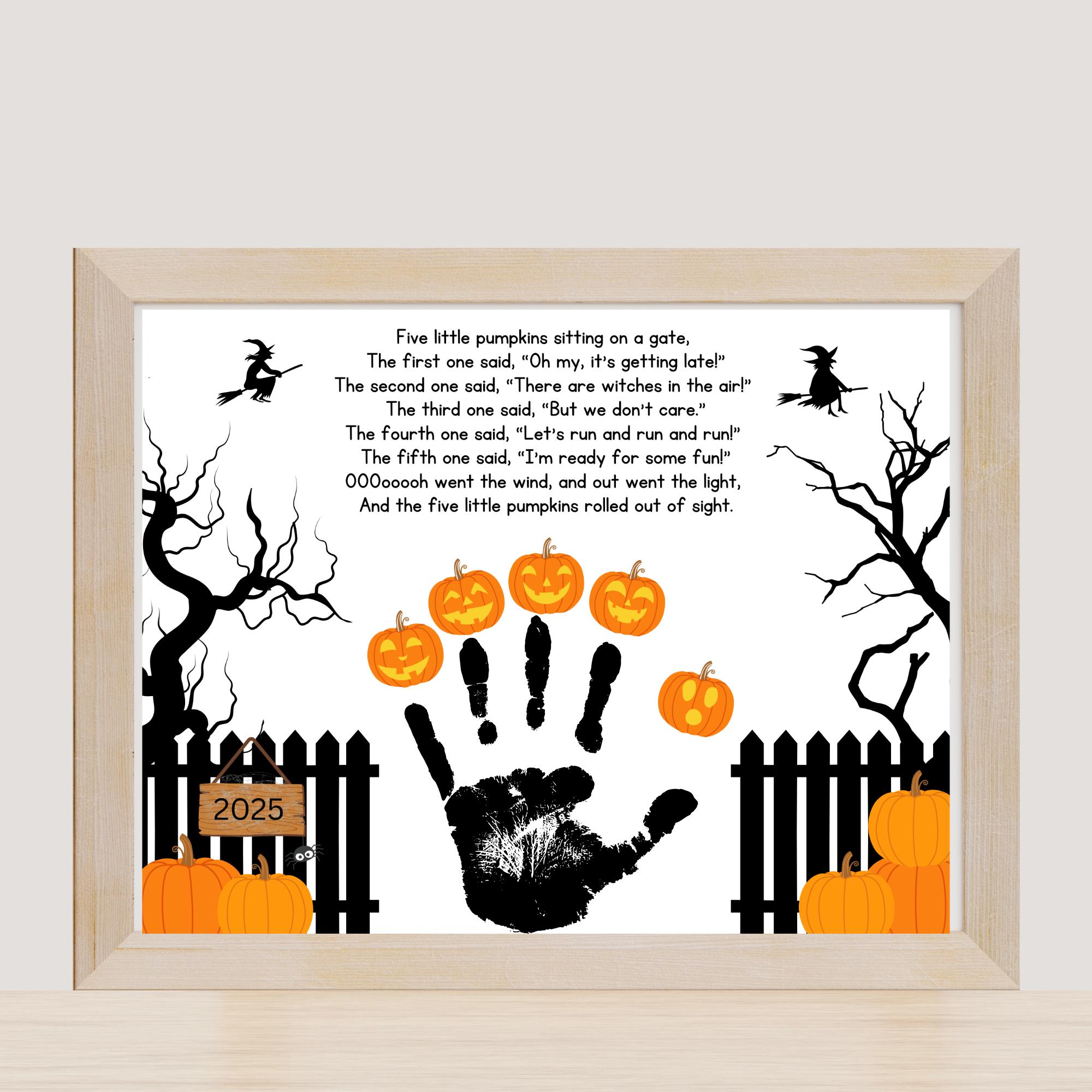 Five Little Pumpkins Handprint Craft, Kids Halloween Halloween Poem ...