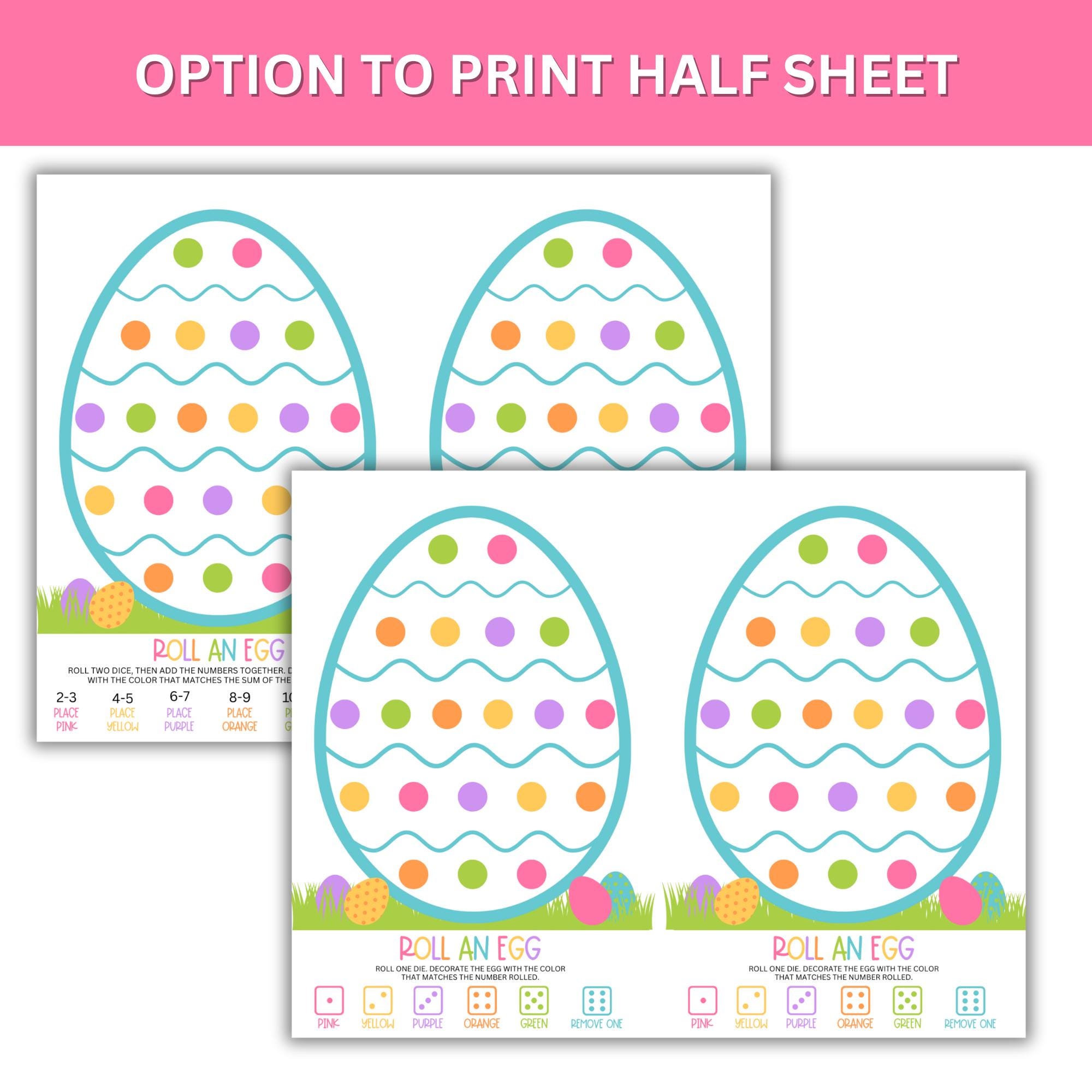 Roll an Easter Egg Game: Printable Kids Activity (instant Download) - Etsy