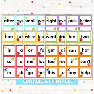 Printable Sight Words | Editable in Canva | Instant Download PDF