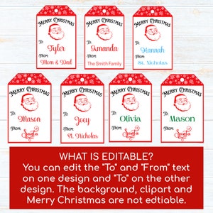 Editable Santa Gift Tag, Printable Santa Gift Tag, From Santa Tag ...