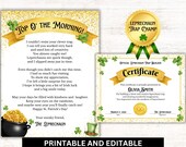 Leprechaun Letter & Trap Certificate | St. Patrick's Day Printable (Editable Canva Template)