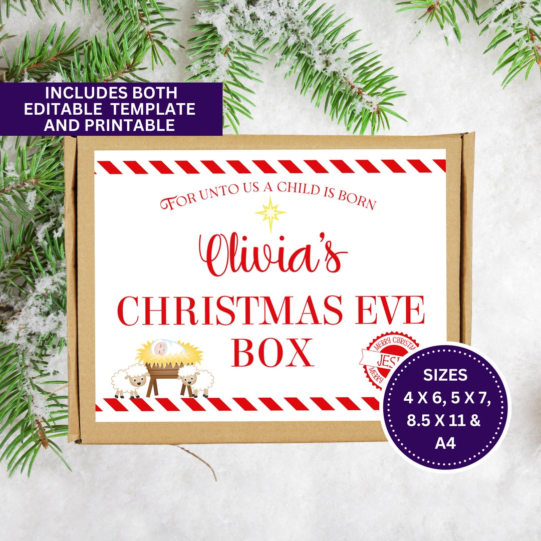 Christmas Eve Box Free Printables