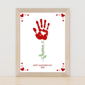 Blumen Handabdruck Printable | Valentinstag Geschenk für Mama | Valentinstag Handwerk | Sofort Download