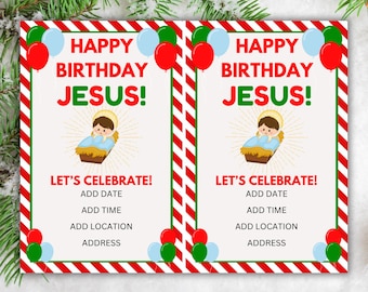Editable Birthday Invitation for Jesus | Canva Template | Instant Download PDF