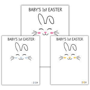 Baby's First Easter Footprint Printable Kid's Footprint Art Memorable Keepsake 3 Color Options Print Sizes 8 x 10, 8.5 x 11, A4 image 3