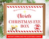 Nativity Christmas Eve Box Label: Editable Template (PDF)
