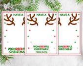 Reindeer Christmas Tags | Editable Holiday Treat Tag | Instant Download PDF