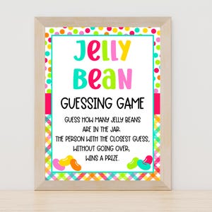 Gioco stampabile "Indovina quanti Jelly Beans" / Gioco di indovinelli sui Jelly Bean / Download immediato / Gioco divertente per feste / Pasqua, Baby Shower, Aula