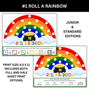 Roll a rainbow printable game. Includes both junior and standard versions.