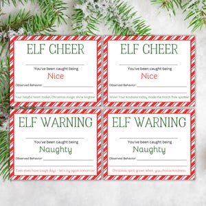 Editable Elf Notice Printable: Christmas Cheer & Warning Notes (PDF Canva)