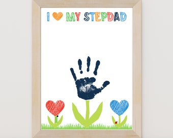 Father's Day Gift Handprint Printable | Stepdad's Birthday Gift | Instant Download