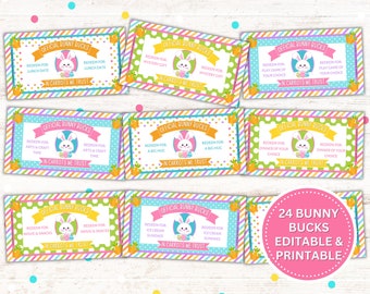 Easter Printable Bunny Bucks: Fun Easter Basket Filler & Egg Hunt Prize