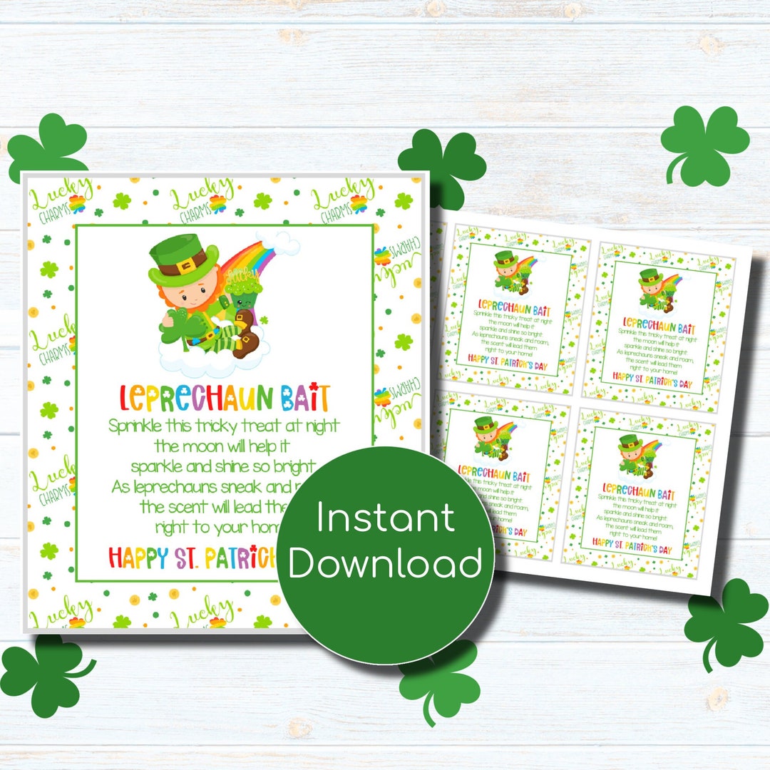 Leprechaun Bait Tag Leprechaun Treat Leprechaun Bait Label