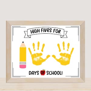 100th Day of School Handprint Craft: &quot;High Fives&quot; Keepsake (PDF)