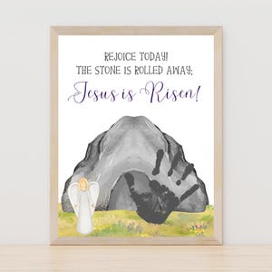 Jesus Is Risen Handprint Craft Easter Printable, Christian Easter Activity, Sunday School, Instant Download