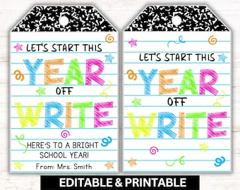Editable Back to School Gift Tags: Teacher Welcome Gift (Canva & PDF Download)