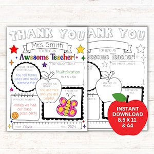 Lehrer Wertschätzung Printable - Danke, dass Sie ein fantastischer Lehrer sind, Lehrer Wertschätzung Woche Geschenk, Lehrer Geschenk, digitaler Download PDF