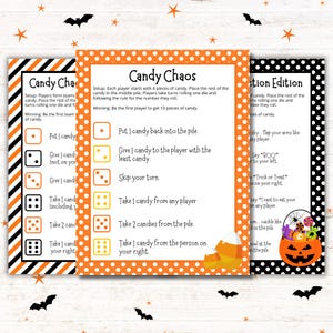 Halloween Dice Game: Candy Chaos - 3 Printable Versions (PDF Download)