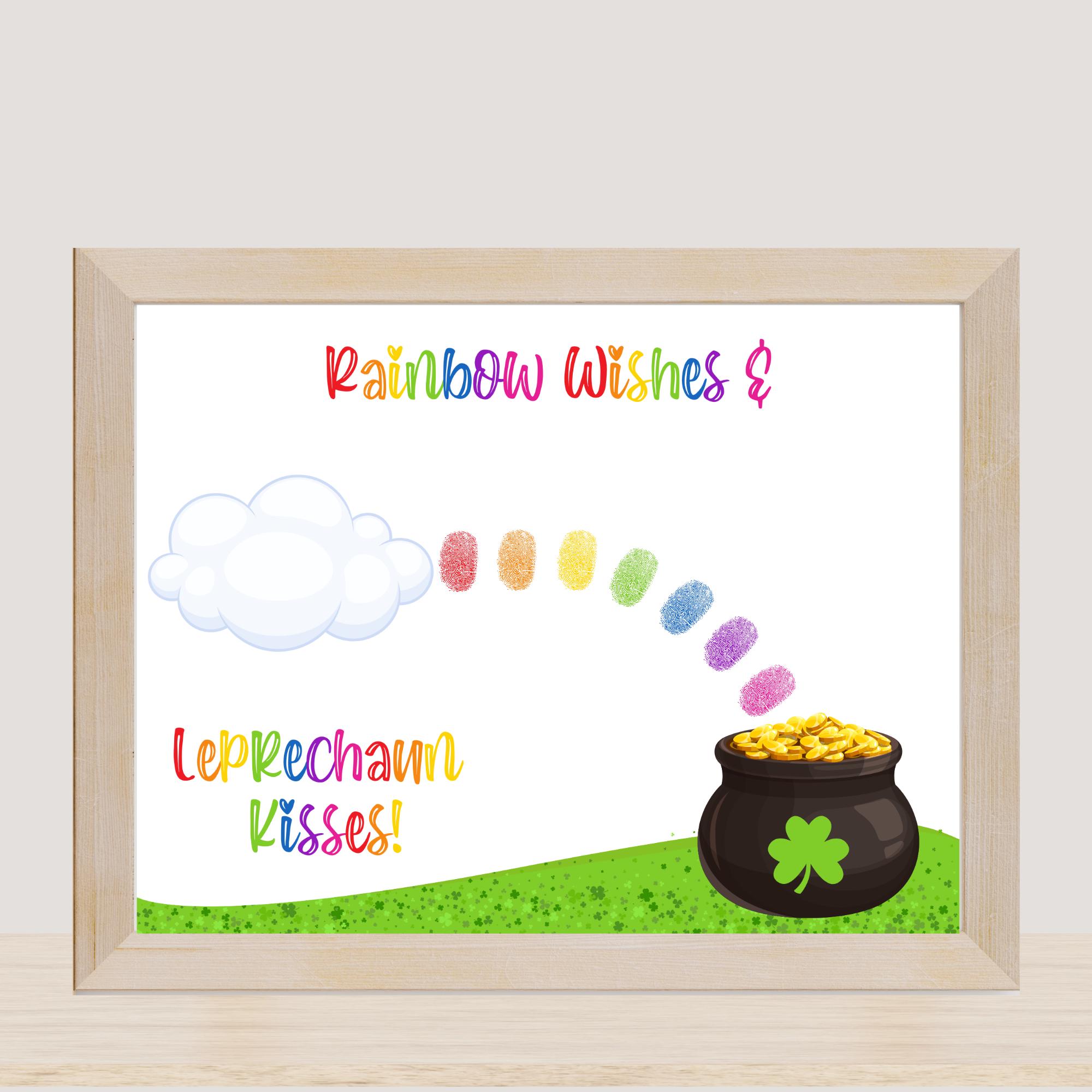 St. Patrick's Day Handprint Craft: Rainbow Thumbprint Art (instant