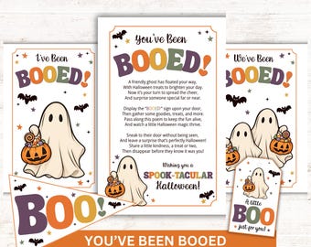 You've Been Booed Printable Kit: Halloween Boo Basket Signs, Poem, Tags and Pennant